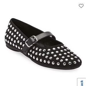 Worthington Black Studded Mary Jane Flats NWT